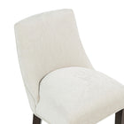 Manhattan Comfort Beever 18.9" Modern Chenille Upholstered Counter Stool - Cream - 3 Pack-Rubberwood Frame with Dark Walnut Finish
