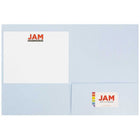JAM Paper Premium Matte Coloured Cardstock Two-Pocket Presentation Folders - Baby Blue - 6 Pack-Quantity: 6 Folders per Pack | One for each subject & project