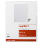 Staples – Chemises à projet en polypropylène, format lettre, 8 1/2 x 11 po, transparentes, paquet de 25-Scellées sur deux côtés pour garder les documents bien en place