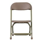 Flash Furniture Kids Brown Plastic Folding Chair - 10 Pack-Double Support Braces