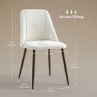 HOMCOM - Chaises de salle à manger en velours - blanc crème - ensemble de 4-Les patins de pieds réglables maintiennent les chaises stables et équilibrées sur les sols irréguliers