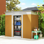 Outsunny 7' x 4' Outdoor Storage Shed - Yellow-Steel panel walls and roof, resistant to rust and rain
