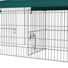 PawHut Small Animal Cage - 87" x 34" x 28" - Green-Covered with a shade roof to prevent the UV 