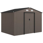 Outsunny - Abri de jardin 9,1' x 6,4' x 6,3' avec kit de fondation en acier-Grand espace intérieur pour ranger des outils de bicyclette, des outils de jardin, des équipements d'entretien de pelouse et plus encore