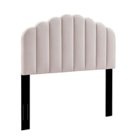 Modway Veronique Performance Velvet Twin Headboard - Pink-Channel Tufted Headboard