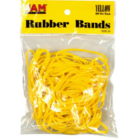 JAM Paper Colourful Rubber Bands - Size 33 - Yellow - 100 Pack-Colour: Yellow | Colourful Elastic Rubberbands