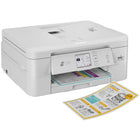 Brother - Imprimante à jet d'encre couleur tout-en-un sans fil Print & Cut MFC-J1800DW avec coupe-papier automatique - Blanc-Imprimez, copiez, numérisez, faxez et COUPEZ. Combinant des fonctionnalités complètes de niveau professionnel avec la technologie de capteur de lame Brother (BST) de pointe, son coupe-papier automatique intégré coupe avec précision le papier au format lettre (8,5" x 11") jusqu'à la moitié du format lettre (8,5" x 5,5"), économisant ainsi les deux. du temps et du papier