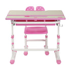 TygerClaw Adjustable Height Childrens Desk with Storage - Pink-The crank handle allows for manual adjustment of the desk height to achieve your desired position