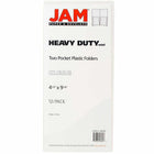 JAM Paper Heavy Duty Plastic Two-Pocket Mini Folders - 4 1/4 x 9 1/8 - Clear - 6 Pack-Size: Check Size (4.25 x 9.125 inches)