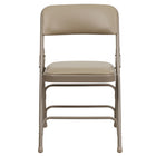 Flash Furniture HERCULES Series Curved Triple Braced & Double-Hinged Beige Vinyl Metal Folding Chair-Padded Metal Folding Chair