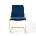 Modway Pitch Performance Velvet Dining Armchair - Gold/Navy-8