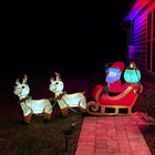 HOMCOM 8' Lit Inflatable Santa with Reindeer Christmas Yard Decoration-Colour: Multicolour 