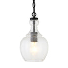 Hudson&Canal - Suspension Verona de 18 cm de large avec abat-jour en verre, - Bronze noirci/grainé-Conçu pour une ampoule à incandescence de 60 W - ampoule LED de 9 W, ampoule fluorescente (CFL) de 13 W ou ampoule LED à ballast automatique de 9 W, ampoule à culot E26, ampoule non incluse