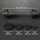 Soozier 154 lb Barbell Weight Set - Adjustable Weights for Home Gym-Includes 2 x 33 lb, 2 x 22 lbs, 2 x 11 lbs, 2 x 3 lbs barbells 