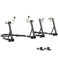 HOMCOM Motorcycle Stand Lift-Thick steel tube with triangle support structure provides 850 lb (390 kg) weight capacity
