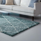 Modway - Toryn Réseau en losange Tapis 5 pi l x 8 pi L Shag Area - Bleu aqua et ivoire-100% polypropylène