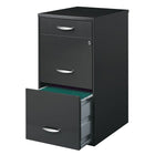 Office Designs 3 Drawer Vertical File Cabinet - Letter - Black-Heavy-duty 3-piece, ball-bearing slide suspension for drawers that glide smoothly