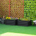 Outsunny - Carré potager surélevé 2 pi L x 2 pi l x 1 pi H, 2 pièces, cadre en acier galvanisé pour légumes - gris - Paquet de 2-Conception à fond ouvert idéale pour les plantes à longues racines 