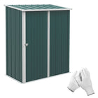 Outsunny Outdoor Storage Shed with Single Door - 5' x 3' - Green-Large room can store garden tools, lawn care equipment, pool supplies, and more 