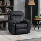 HOMCOM Manual Recliner with Vibration Massage and Side Pockets - Black-Reclines up to 135° with a pull-tab mechanism and footrest