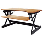 Rocelco 40" Deluxe Adjustable Height Sit Stand Desk Riser with Enhanced Vertical Range - Teak-Adjustable-height sit to stand desk Riser with extended vertical range