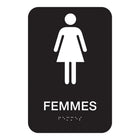 Cosco ADA Restroom Accessible Indoor Wall Sign - 6" x 9" - Black & White - French Text-Designed for indoor use, the 6" x 9" size is ideal for mounting on walls near restroom entrances