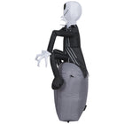 GEMMY Airblown Inflatable Halloween Jack Skellington on Tombstone - 42"-Deflates for easy storage