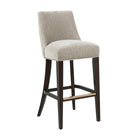 Manhattan Comfort Beever 18.9" Modern Chenille Upholstered Barstool - Taupe - 3 Pack-Includes Footrest with Gold Metal Plate for a Touch of Elegance with Comfort