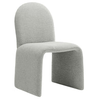 Modway - Junia Boucle Tapis Fauteuil à manger sans accoudoir en arc - Gris colombe-Chaise pantoufle moderne entièrement rembourrée