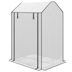 Outsunny - Serre mini à 3 niveaux avec housse en plastique et cadre en acier, transparent-Quatre étagères pour l’organisation, fixées avec des boucles  
