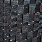 HOMCOM 4 Panels Hand-Woven Freestanding Room Divider for Home Office - Black-Materials: Poplar Wood, Woven Wicker Paper
