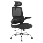 Work Smart - Fauteuil de Direction avec dossier en maille noire et siège en tissu, avec appui-tête-Cadre moulé noir avec siège en tissu avec mousse dense