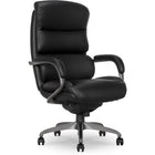 La-Z-Boy - Fauteuil de bureau en cuir reconstitué ergonomique Aberdeen - Noir-Coussin de siège ComfortCore de pointe avec mousse à mémoire de forme en gel pour un soutien ciblé