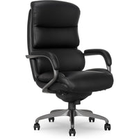 La-Z-Boy - Fauteuil de bureau en cuir reconstitué ergonomique Aberdeen - Noir-Coussin de siège ComfortCore de pointe avec mousse à mémoire de forme en gel pour un soutien ciblé