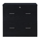 Office Star Alpine 2-Drawer Lateral File Cabinet - Black-Locking top drawer