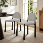 Modway Hayley Upholstered Fabric Dining Side Chair - Black/Camel-Tapered Metal Legs