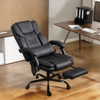 HOMCOM Office Chair with Massage - Reclining Desk Chair - Black-Thick high-resilience ensures supportive seating