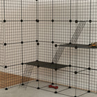 PawHut 55" Indoor 4-Tier Cat Enclosure with Platforms and Ramps-Five doors facilitate easy interaction, feeding, and cleaning 