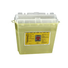5-Quart Sharps Container Yellow - 32 Box (175040)-Rotating cylinder top allows hands-free disposal