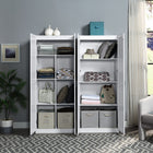 Manhattan Comfort Hopkins 59.22" 2-Piece Modern 11-Shelf Storage Closet - White-Mop Base with Non-marking Felt Foot Pads