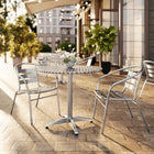 Flash Furniture – Table ronde de 31,5 po en aluminium avec 2 sièges à traverses, intérieur/extérieur (TLH32RD017BCHR2)-Pour utilisation commerciale