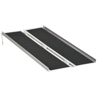 HOMCOM - rampe pour fauteuil roulant 5 pi avec revêtement antidérapant pour mobilité en scooter - argent-Construction en alliage d'aluminium robuste et anticorrosion avec une super résistance et durabilité 