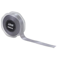 JAM Paper Double Faced Satin Ribbon - 7/8" W x 25 yd. - Silver-Colour: Silver