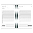 Quo Vadis EXDI Daily Planner with monthly calendars - 15 cm W x 21 cm H - Assorted Colours - Bilingual-Cardboard Cover: Black, Blue