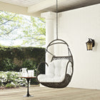 Modway Arbor Outdoor Patio Swing Chair Without Stand - White-Sturdy Powder-Coated Steel Frame