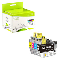 fuzion Brother LC401XL Compatible Inkjet Cartridge Set - High Yield - Black/Cyan/Magenta/Yellow-Black, Cyan, Magenta, Yellow (LC401XLBK, LC401XLC, LC401XLM, LC401XLY)