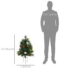 HOMCOM - 2 sapins de Noël artificiels pré-illuminés LED - mini sapin de Noël-8 modes d'éclairage clignotants préréglés pour un scintillement de vacances créatif 