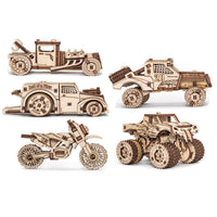EWA Eco-Wood-Art Vehicles Set 3D Wooden STEM Construction Kit - Set of 364-Eco-friendly 3D STEM model to assemble and customize at school or home