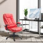 HOMCOM - Fauteuil de direction en similicuir chauffant massant - rouge-Réglez la durée de massage à 15, 30 ou 45 min, aucun souci si vous vous endormez
