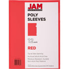 JAM Paper - Pochettes en plastique - 9 po x 12 po - rouge - Paquet de 12-Taille : 9 x 11,5 pouces (convient aux documents standard)